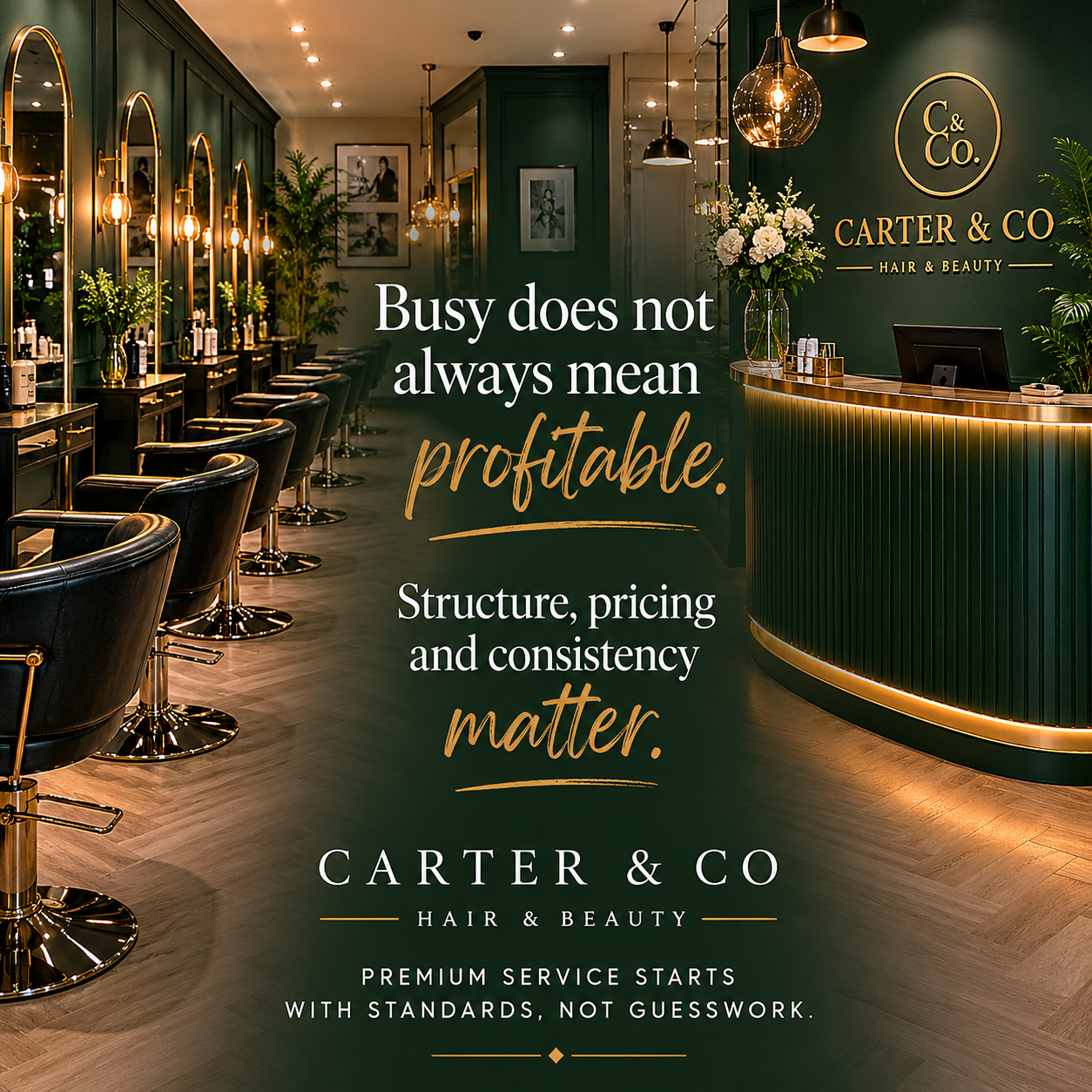 The fictional Carter & Co Hair & Beauty salon
