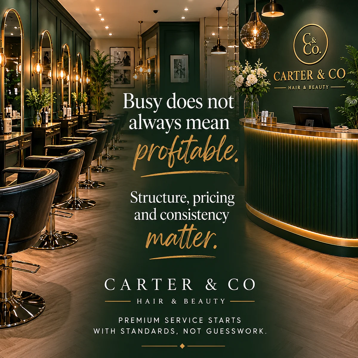 The fictional Carter & Co Hair & Beauty salon